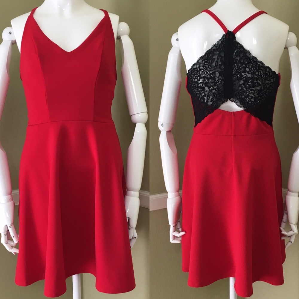 Speechless Lace Racerback A-line, V-neck, Skater